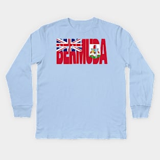 Bermuda flag stencil Kids Long Sleeve T-Shirt